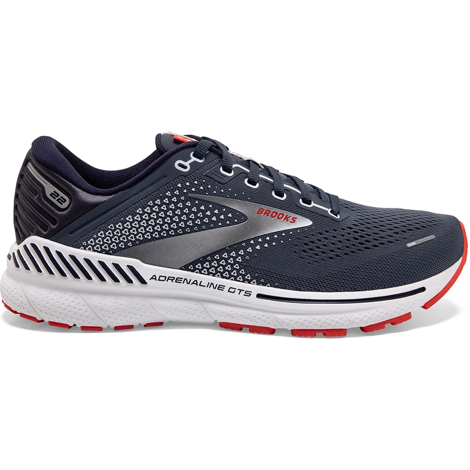 Men's Brooks Adrenaline GTS 22, Peacoat/India Ink/Grenadine, 8 D Medium