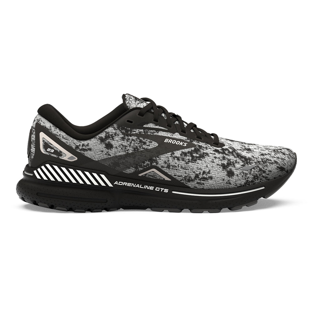 Men's Brooks Adrenaline GTS 23, White/Grey/Black, 7 D Medium