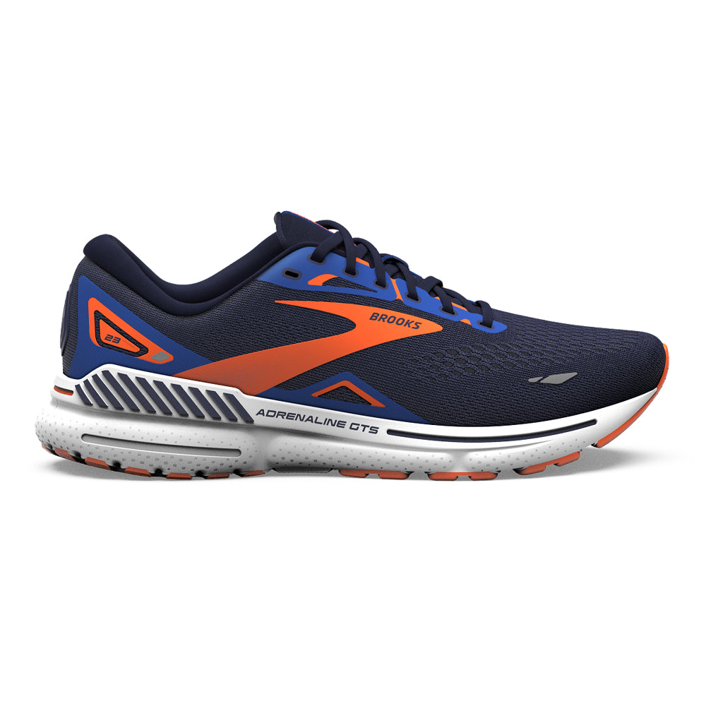 Men's Brooks Adrenaline GTS 23, Peacoat/Orange/Surf the Web, 8.5 D Medium