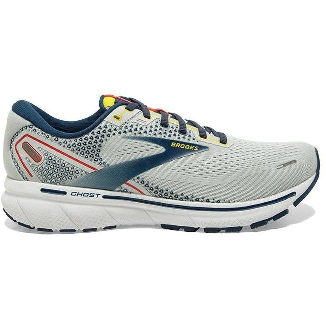 Men's Brooks Ghost 14, Grey/Titan/Maize, 13 D Medium