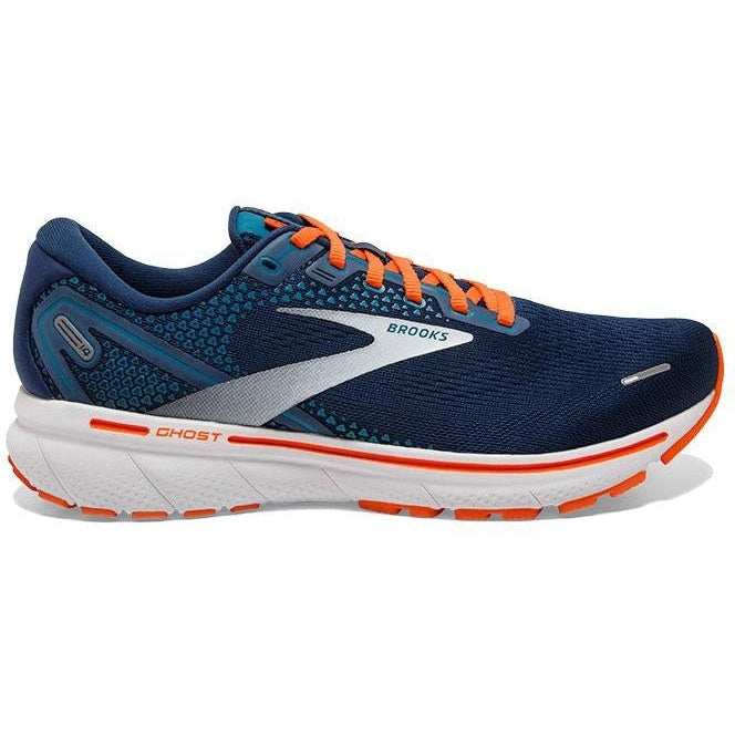 Men's Brooks Ghost 14, Titan/Teal/Flame, 8.5 D Medium