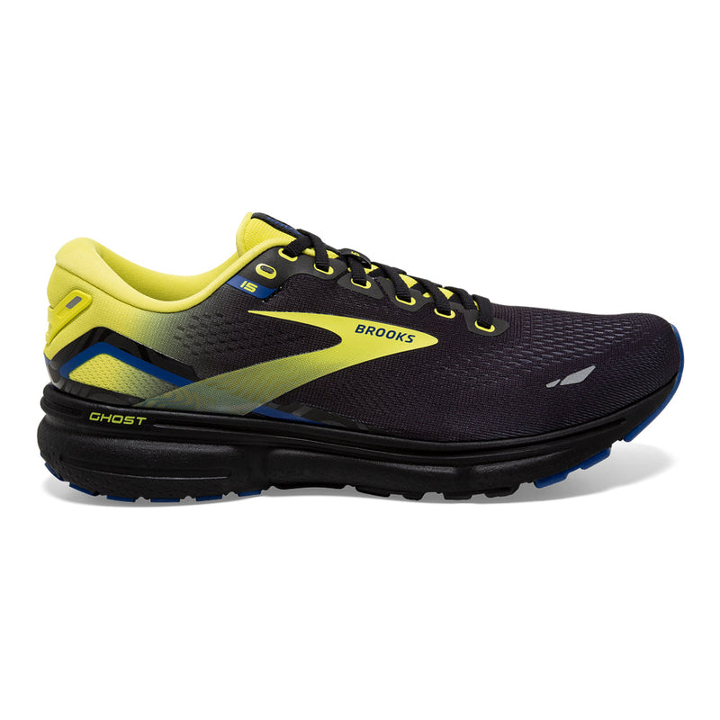 Men's Brooks Ghost 15, Black/Nightlife/Blue, 9.5 D Medium