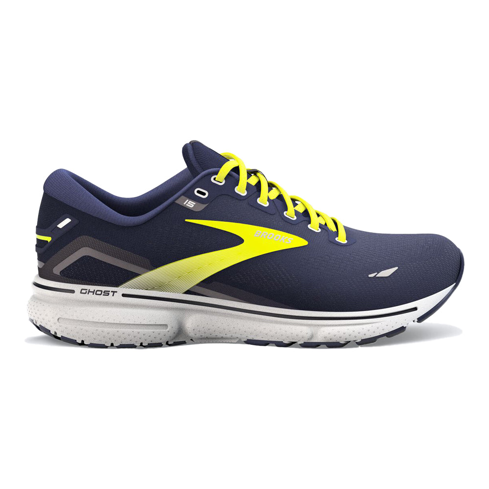 Men's Brooks Ghost 15, Peacoat/Nightlife/Grey, 11.5 2E Wide