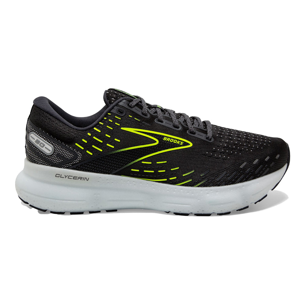 Men's Brooks Glycerin 20, Ebony/White/Nightlife, 12 D Medium