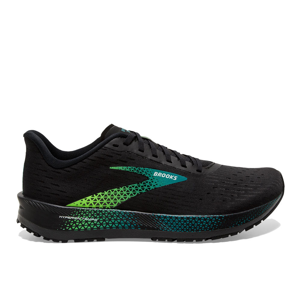 Men's Brooks Hyperion Tempo, Black/Kayaking/Green Gecko, 10.5 D Medium