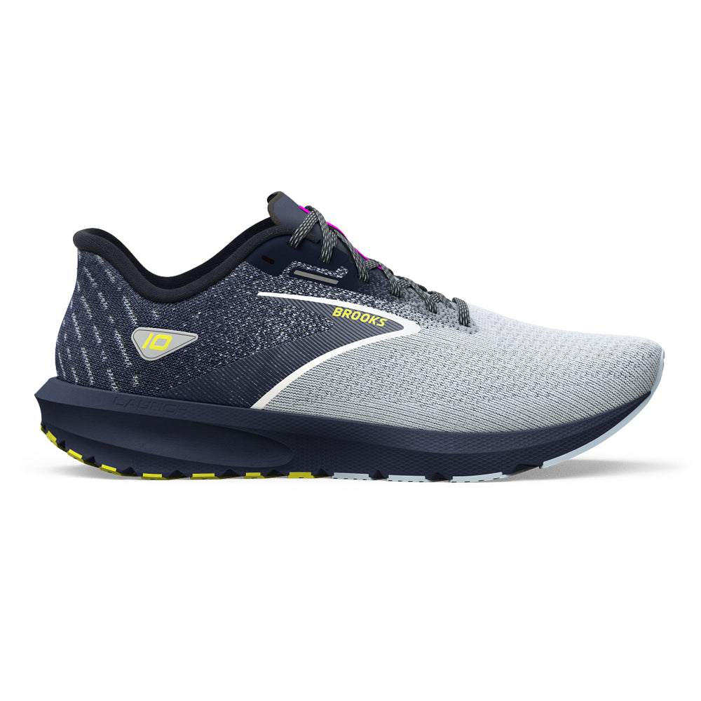 Men's Brooks Launch 10, Iris/Ballad Blue/Sulphur, 9 D Medium