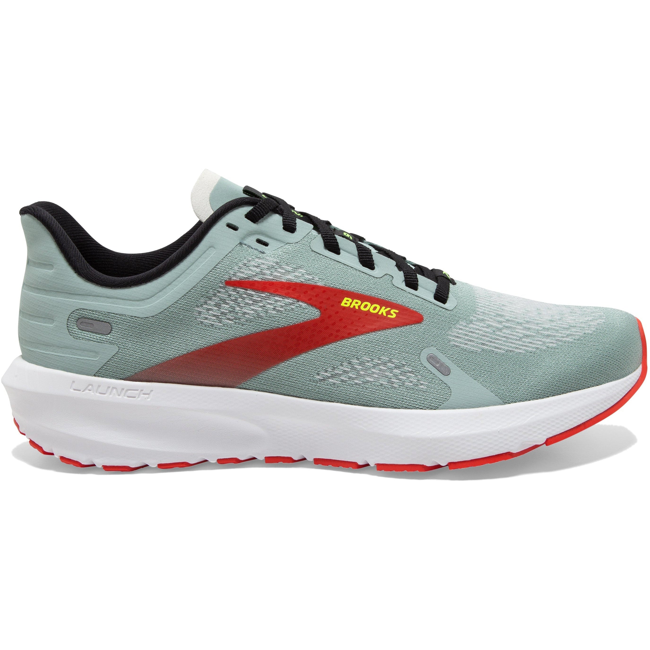 Men's Brooks Launch 9, Blue Surf/Black/Cherry Tomato, 9 D Medium
