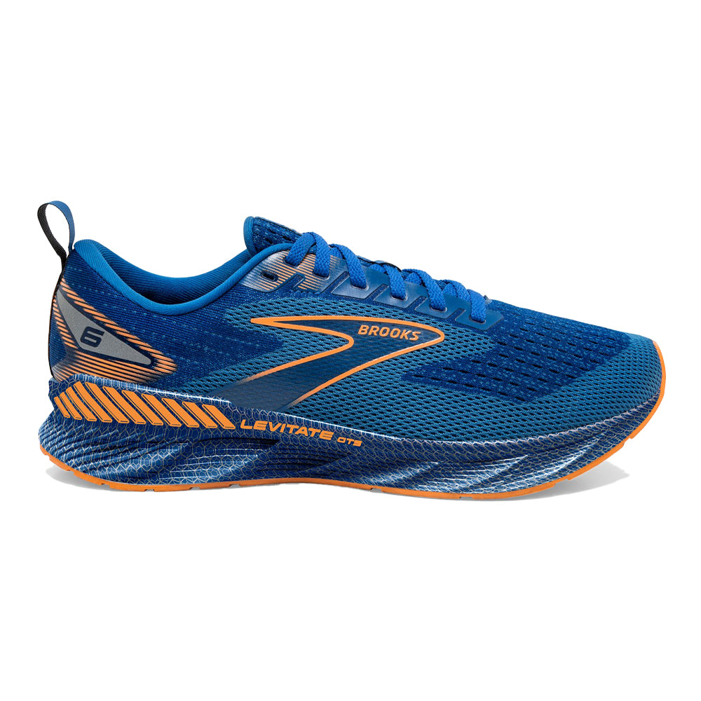 Men's Brooks Levitate GTS 6, Classic Blue/Orange, 12.5 D Medium