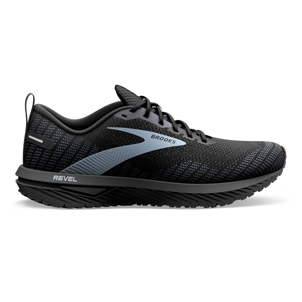 Men's Brooks Revel 6, Black/Blackened Pearl/Grey, 12.5 D Medium