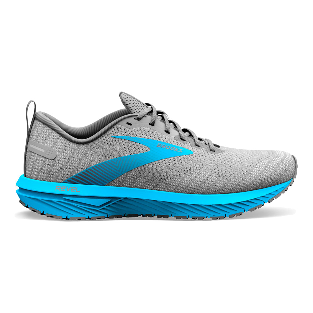 Men's Brooks Revel 6, Blackened Pearl/Blue, 9 D Medium