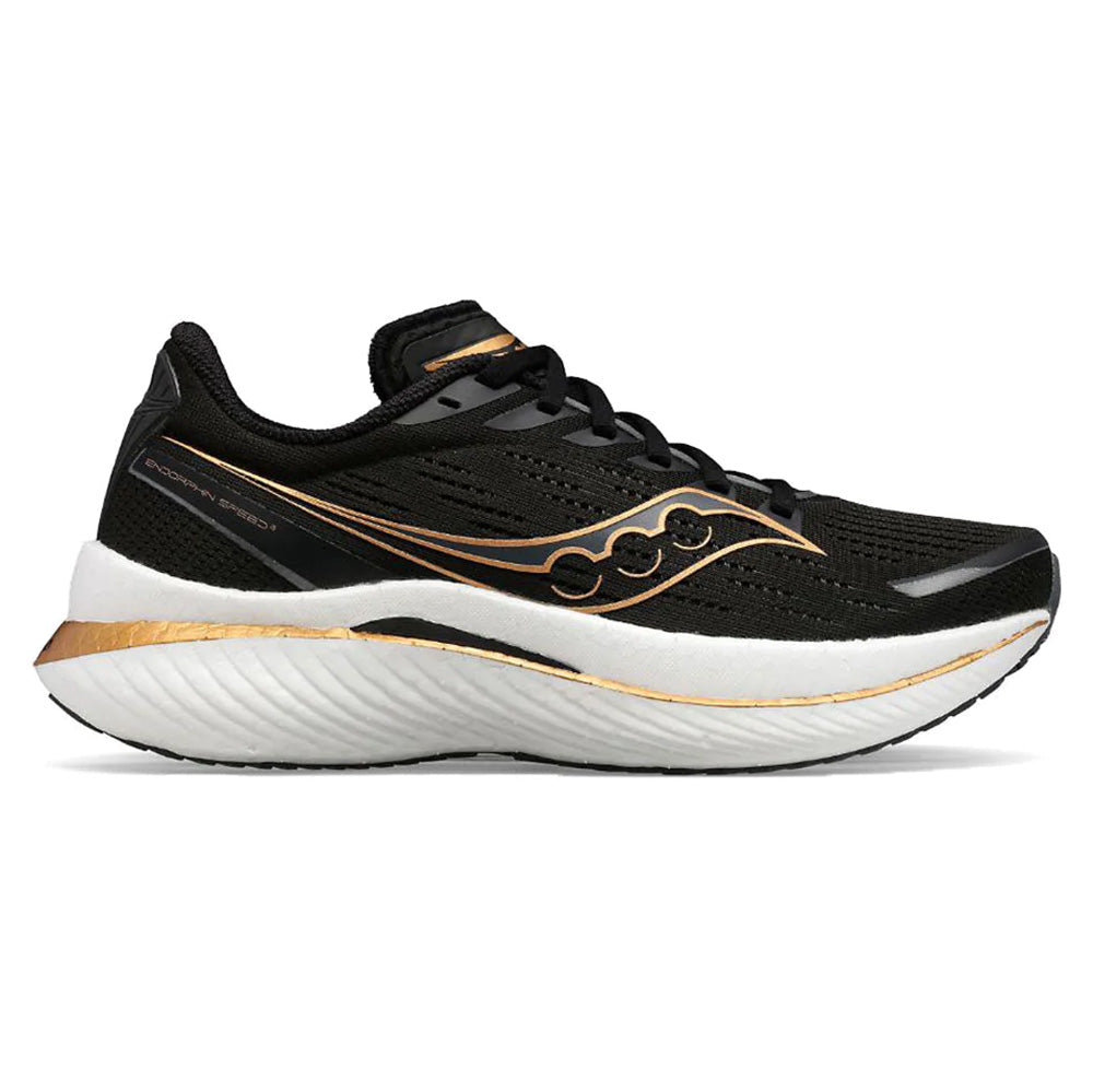 Men's Saucony Endorphin Speed 3, Black/Goldstruck, 9.5 D Medium