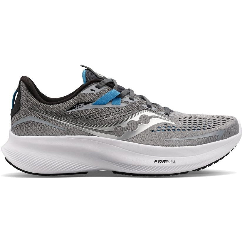 Men's Saucony Ride 15, ALLOY/TOPAZ, 11 D Medium