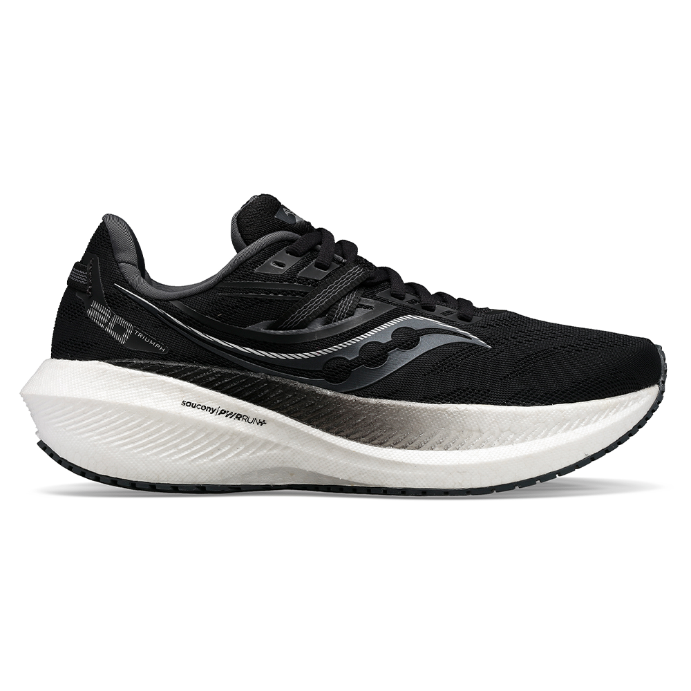 Men's Saucony Triumph 20, Black/White, 9 D Medium