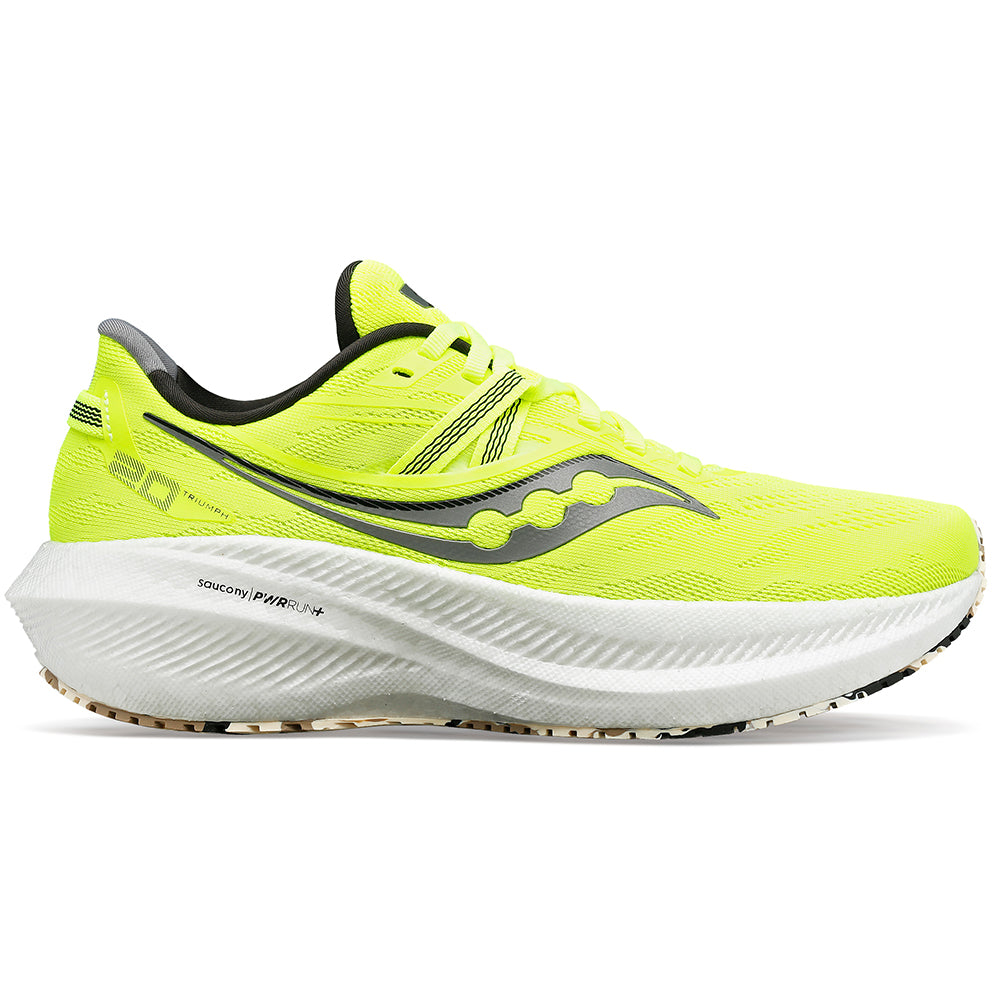 Men's Saucony Triumph 20, Citron/Black, 11 D Medium