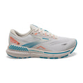 Women's Brooks Adrenaline GTS 23, Coconut/Papaya/Blue, 12 B Medium