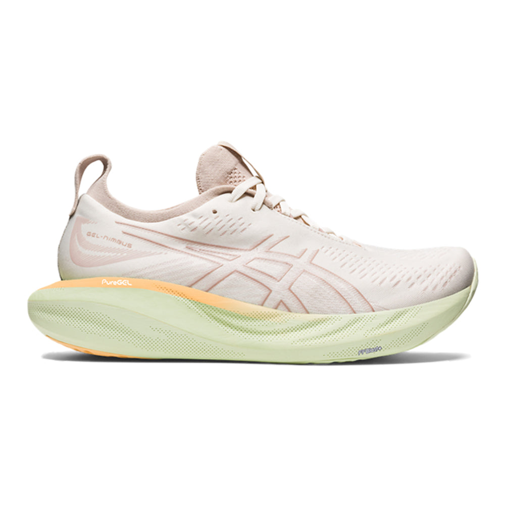 Women's Asics Gel-Nimbus 25, CREAM/FAWN, 12 B Medium