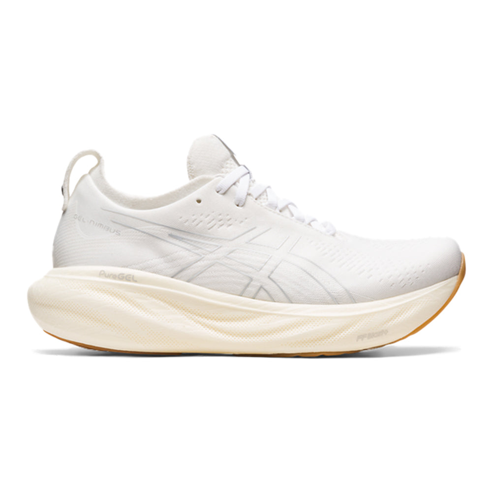 Women's Asics Gel-Nimbus 25, White/White, 10 B Medium
