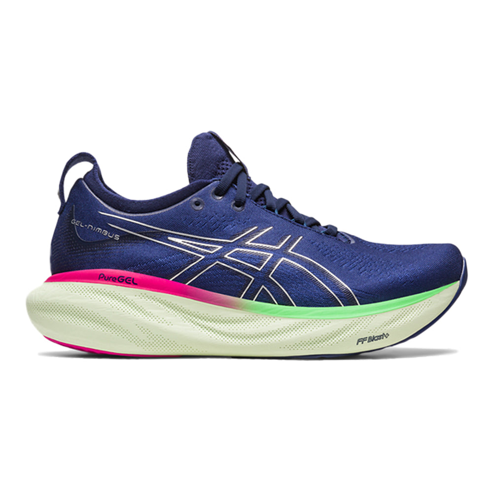 Women's Asics Gel-Nimbus 25, Indigo Blue/Pure Silver, 8.5 B Medium