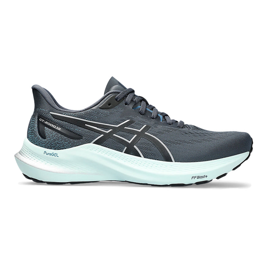 Women's Asics Gt-2000 12, Tarmac/Pure Silver, 10 D Wide