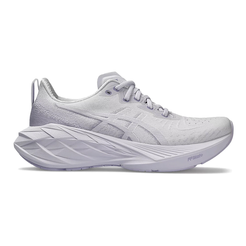 Women's Asics Novablast 4, Lilac Hint/Faded Ash Rock, 8.5 B Medium