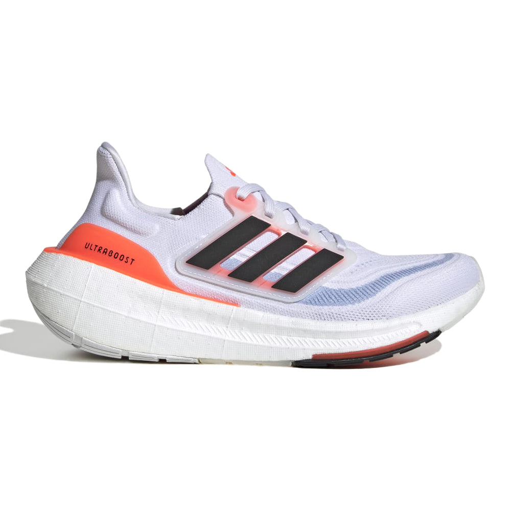 Women's Adidas Ultraboost Light, Cloud White/Core Black/Solar Red, 9 B Medium