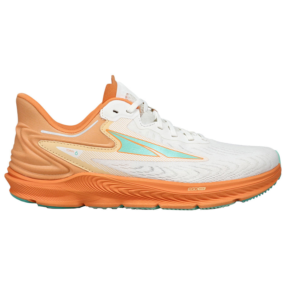 Women's Altra Torin 6, White/Orange, 7 B Medium