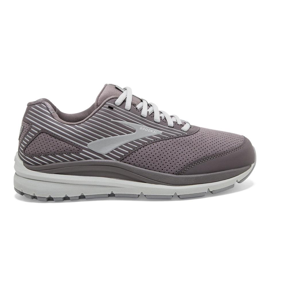 Women's Brooks Addiction Walker Suede, Shark/Alloy/Oyster, 10 B Medium