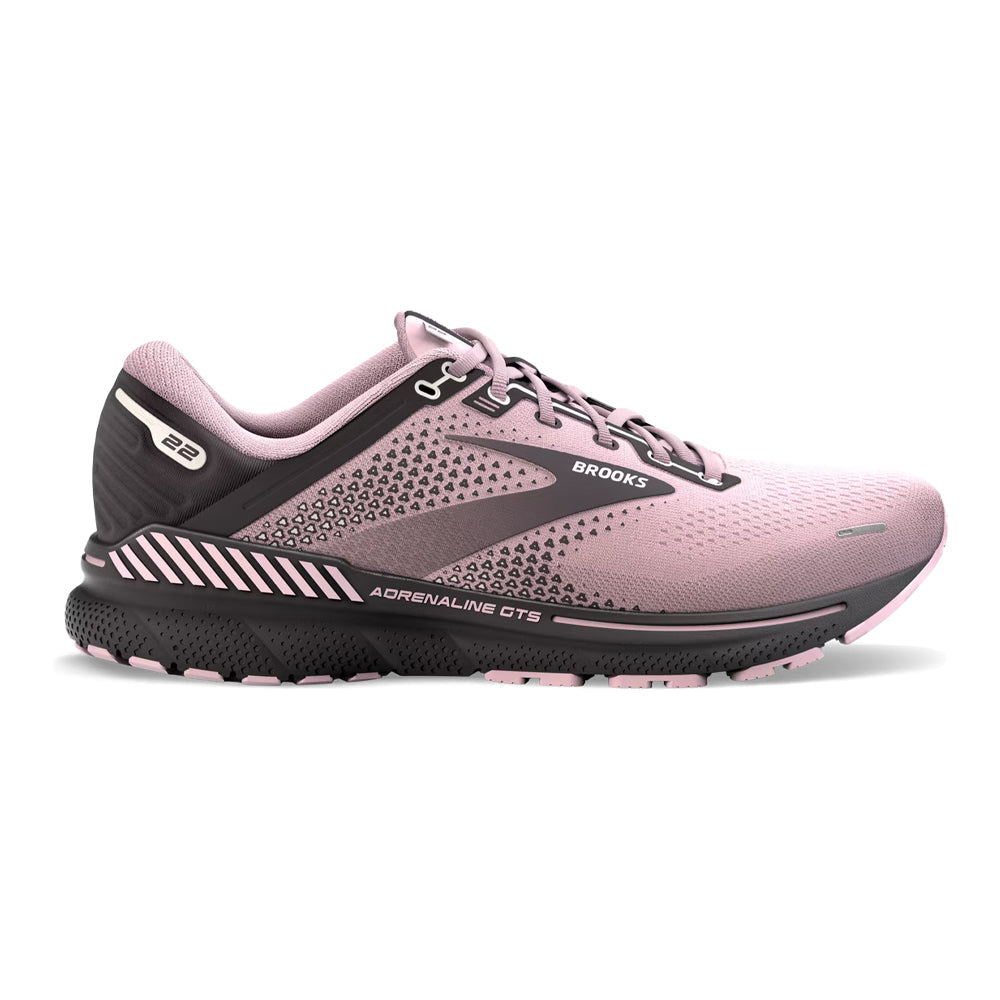 Women's Brooks Adrenaline GTS 22, Pink/Blackened Pearl, 11 B Medium
