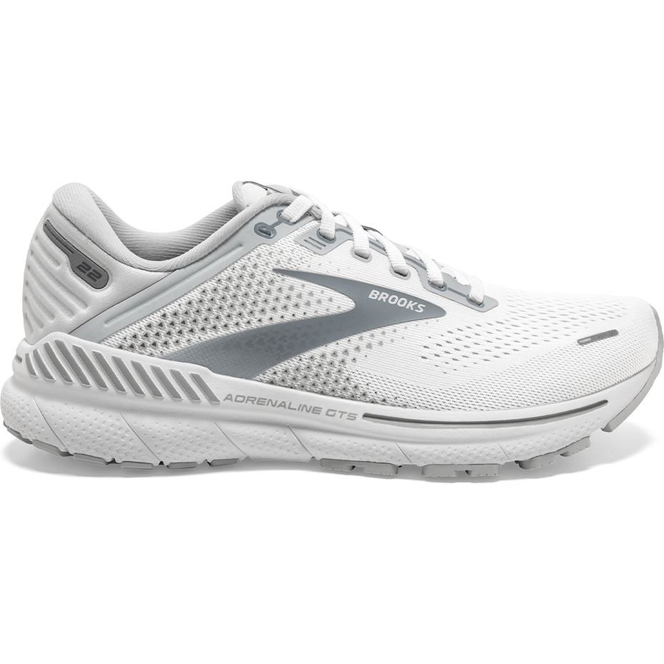 Women's Brooks Adrenaline GTS 22, White/Oyster/Primer Grey, 11.5 B Medium