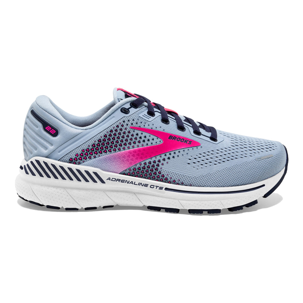Women's Brooks Adrenaline GTS 22, Kentucky Blue/Peacoat/Pink, 10.5 B Medium