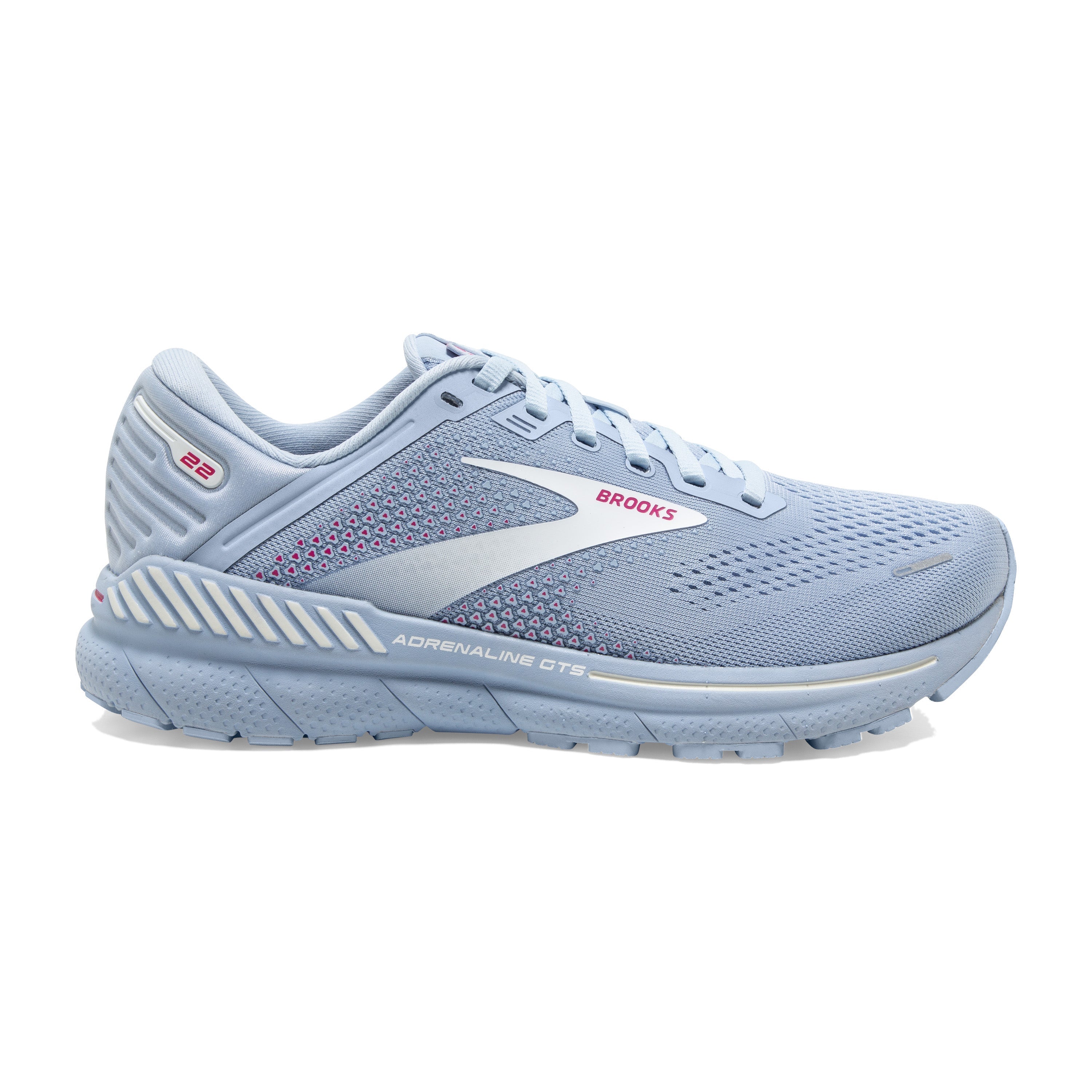 Women's Brooks Adrenaline GTS 22, Kentucky Blue/White/Rose, 12 B Medium