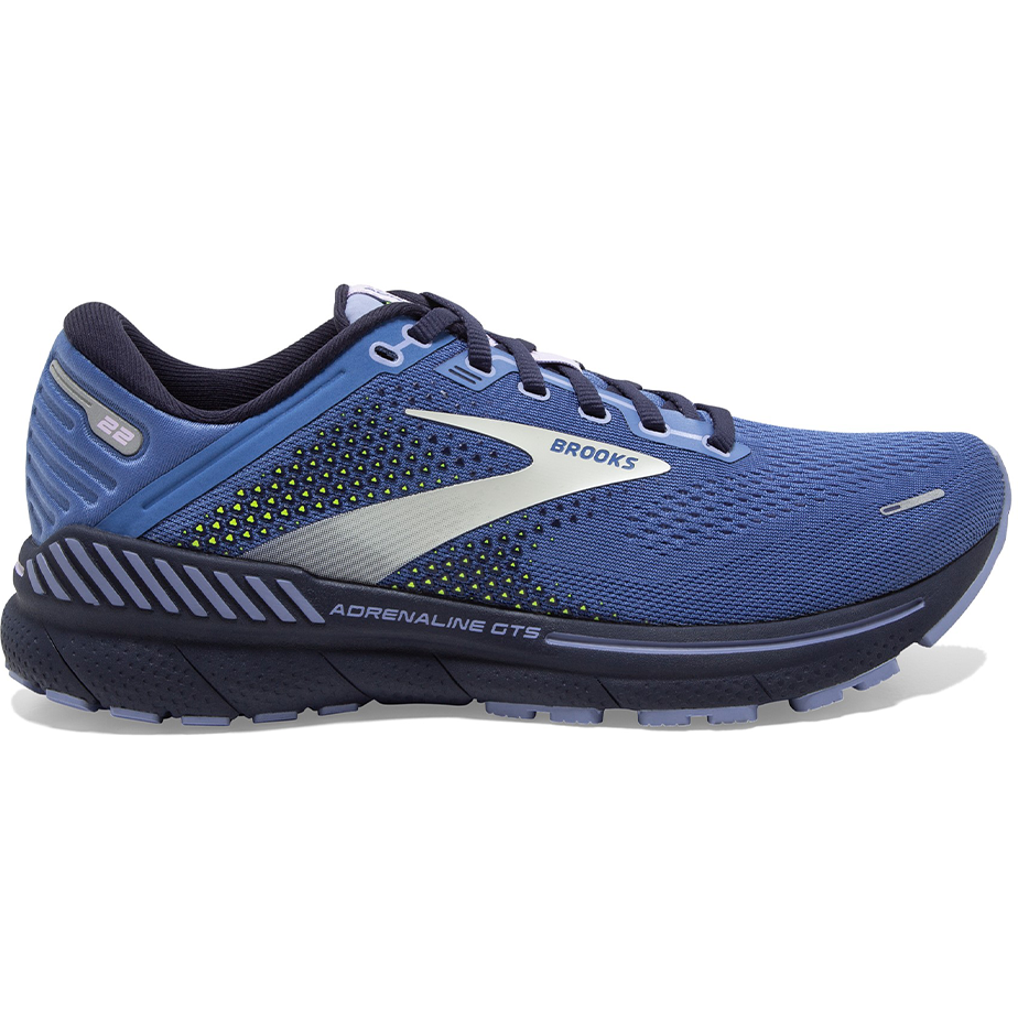 Women's Brooks Adrenaline GTS 22, Blue/Purple/Nightlife, 6.5 B Medium