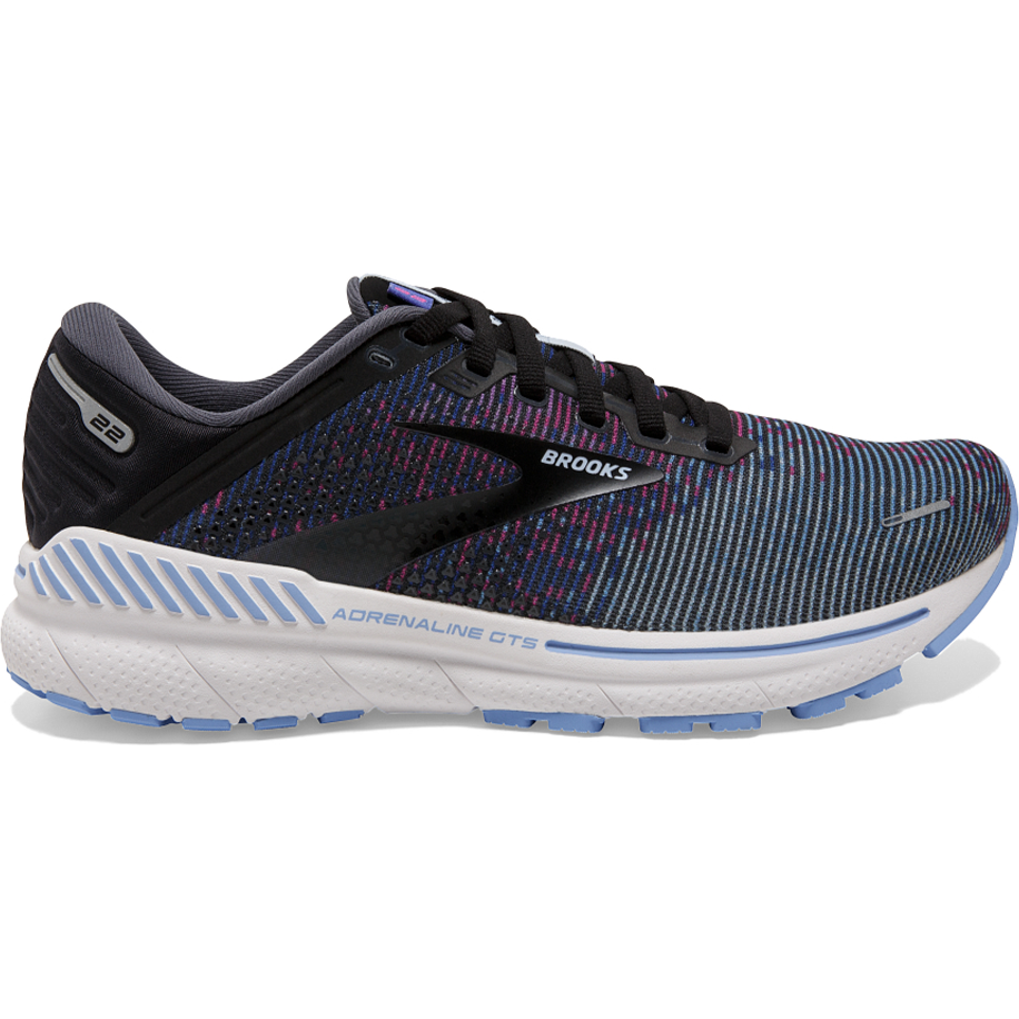 Women's Brooks Adrenaline GTS 22, Lavender/Black/Grey, 7 B Medium
