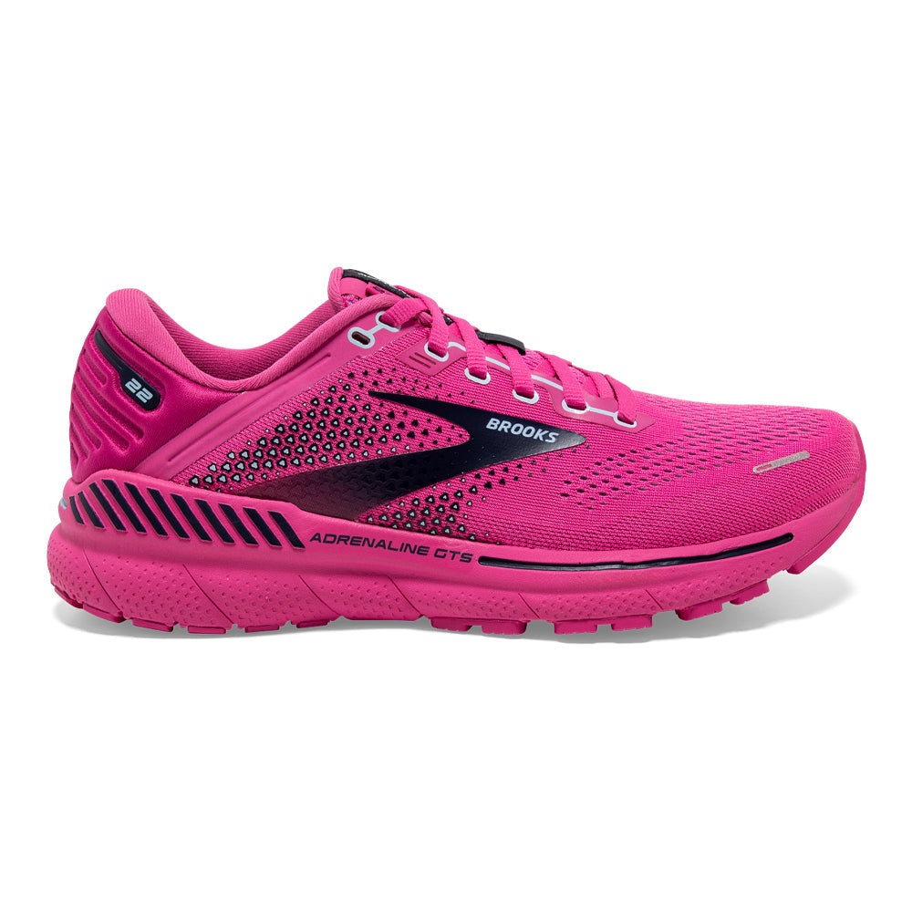Women's Brooks Adrenaline GTS 22, Rose/Peacoat/Kentucky Blue, 7 B Medium