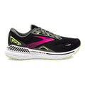 Women's Brooks Adrenaline GTS 23, Black/Gunmetal/Sharp Green, 10 D Wide