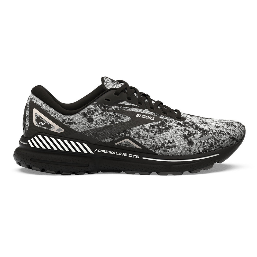 Women's Brooks Adrenaline GTS 23, White/Grey/Black, 8 D Wide