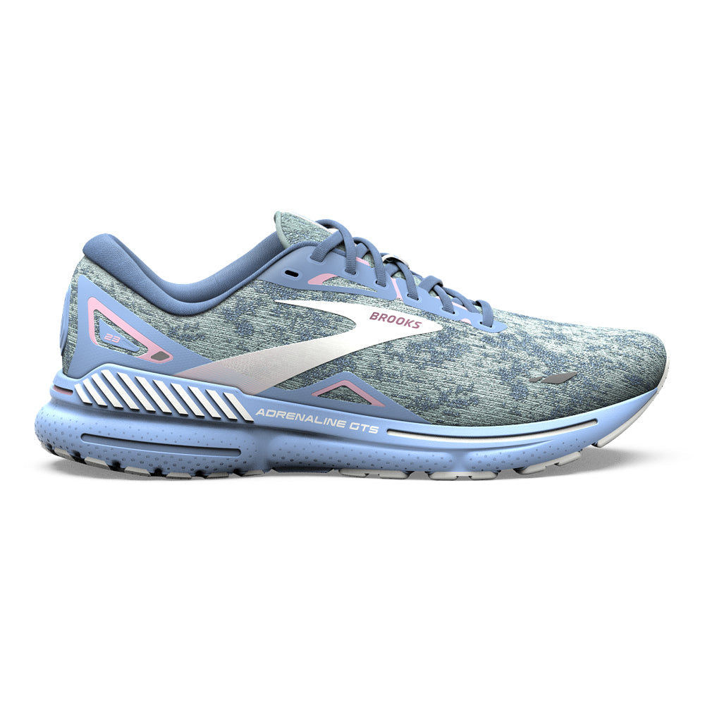 Women's Brooks Adrenaline GTS 23, Blue/Open Air/Pink, 7 B Medium