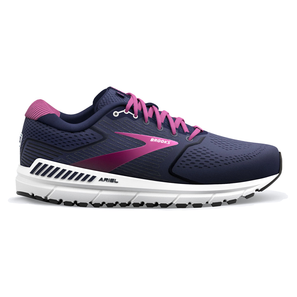 Women's Brooks Ariel '20, Peacoat/Vivid Viola/White, 8 B Medium