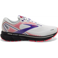 Women's Brooks Ghost 14, White/Purple/Coral, 8 B Medium