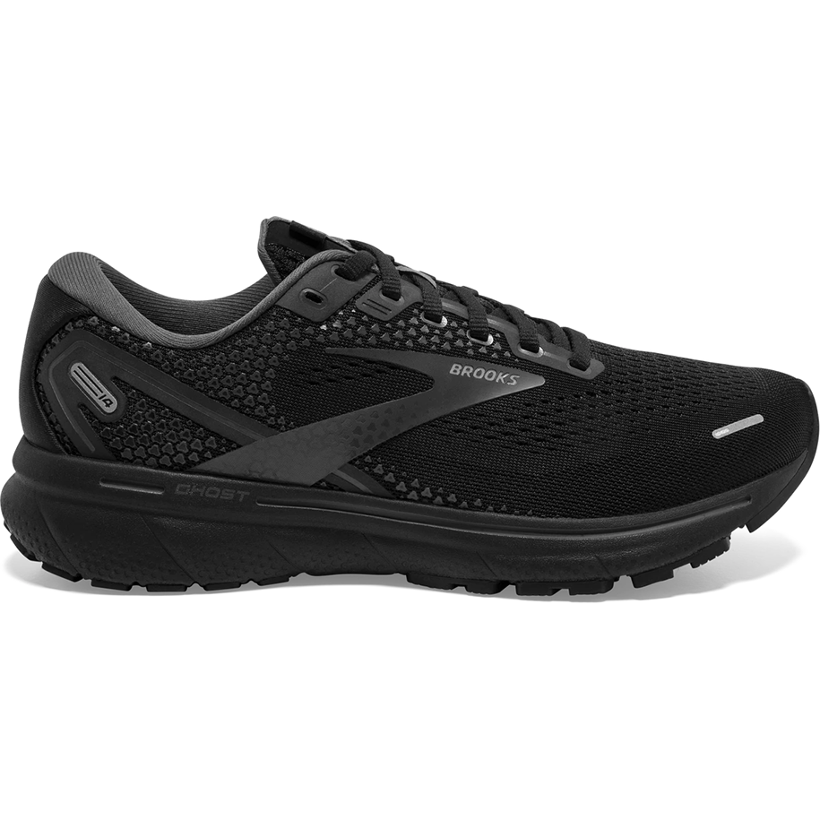 Women's Brooks Ghost 14, Black/Black/Ebony, 7.5 2A Narrow