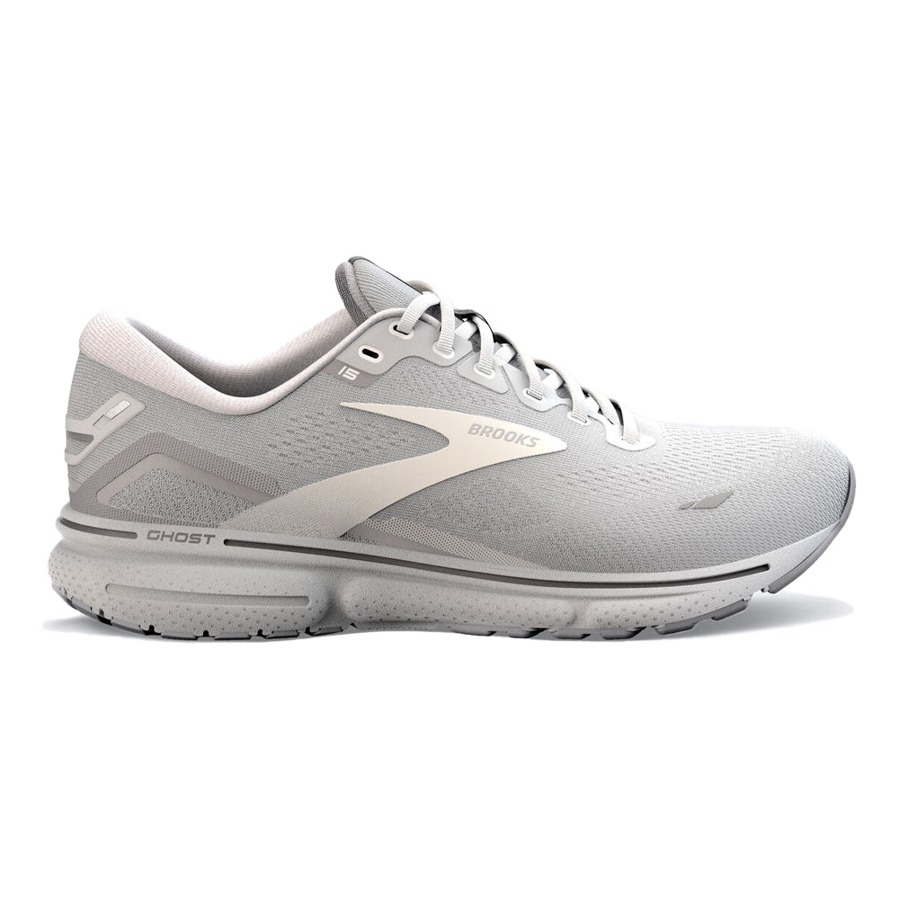 Women's Brooks Ghost 15, Oyster/Alloy/White, 13 B Medium