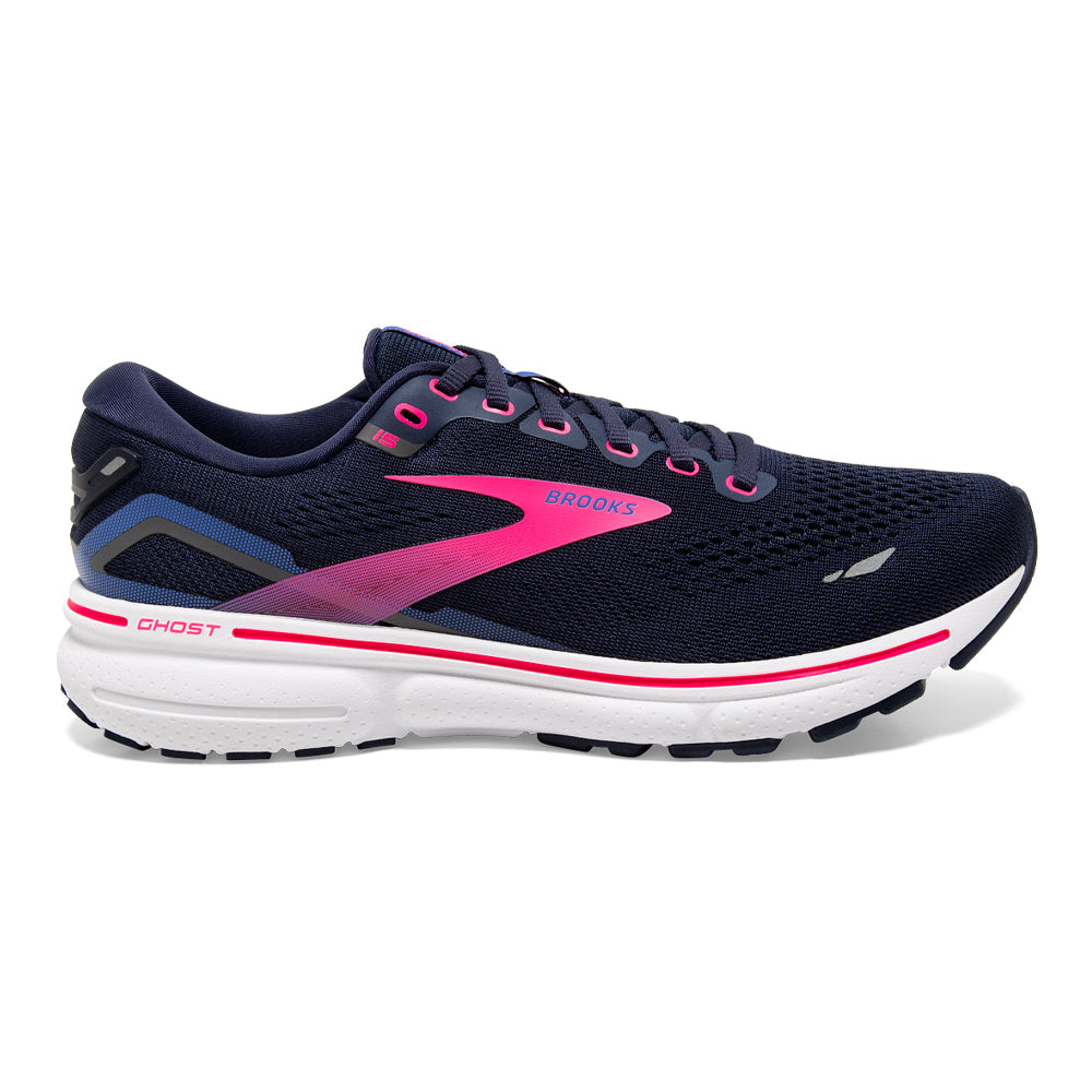 Women's Brooks Ghost 15, Peacoat/Blue/Pink, 7.5 B Medium