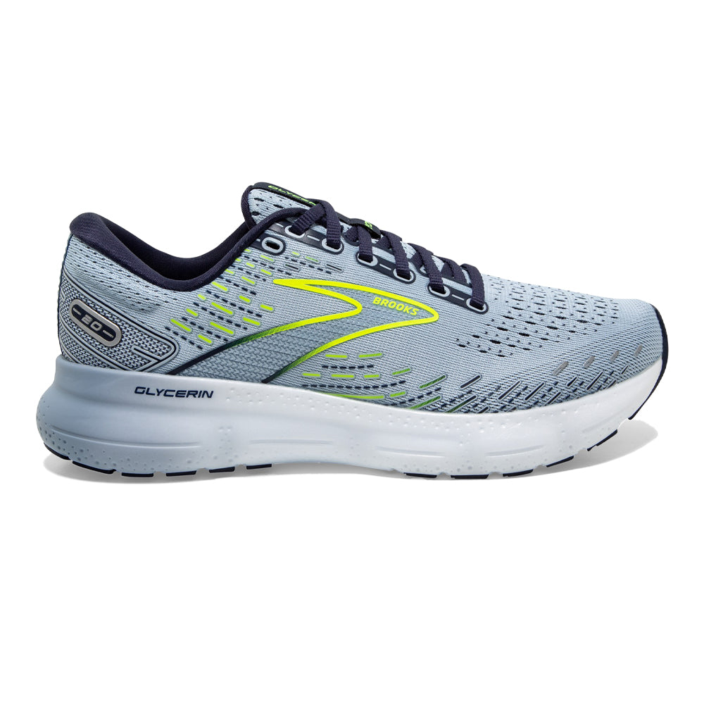 Women's Brooks Glycerin 20, Light Blue/Peacoat/Nightlife, 10.5 B Medium