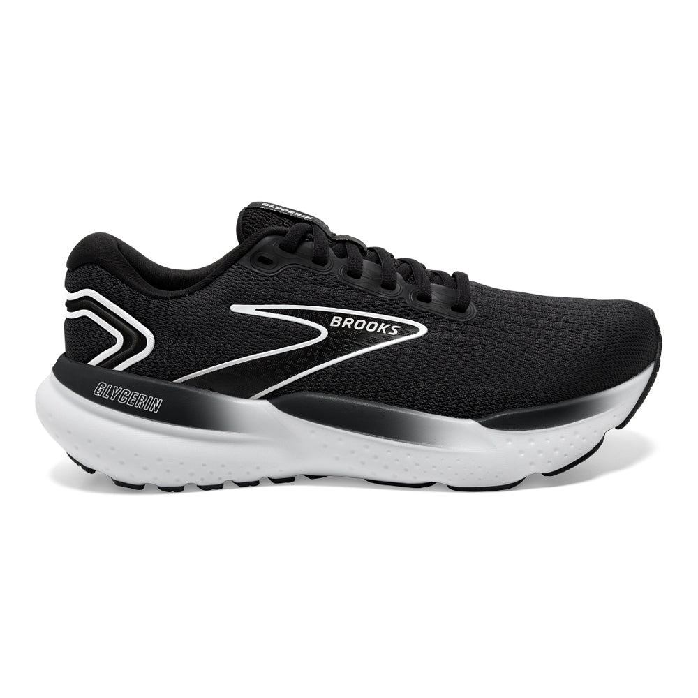 Women's Brooks Glycerin 21, Black/Grey/White, 7.5 D Wide