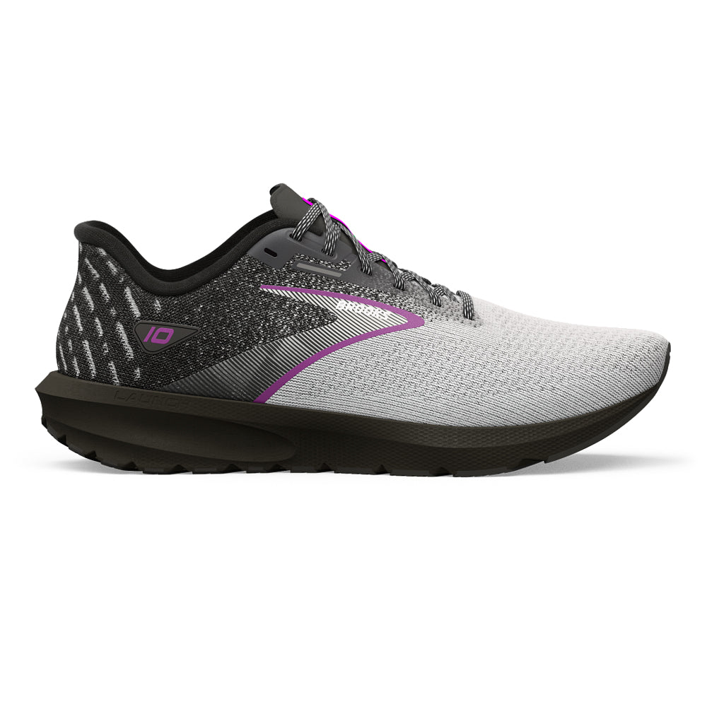 Women's Brooks Launch 10, Black/White/Violet, 8 D Wide