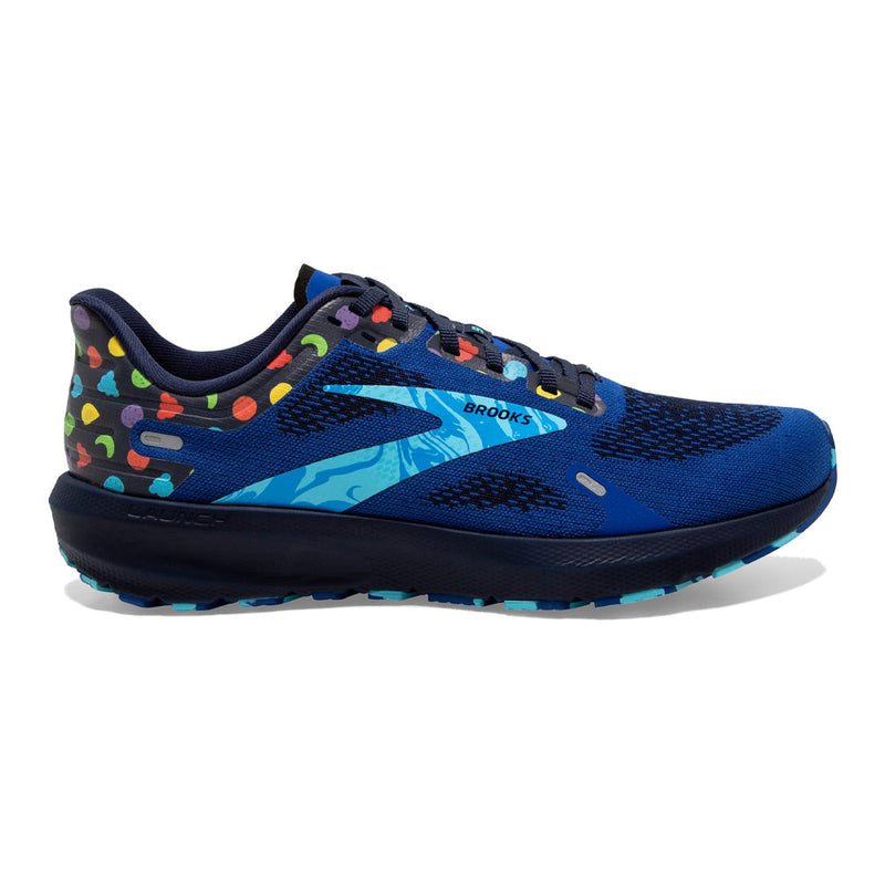Women's Brooks Launch 9, Blue/Peacoat/Yellow, 8 B Medium