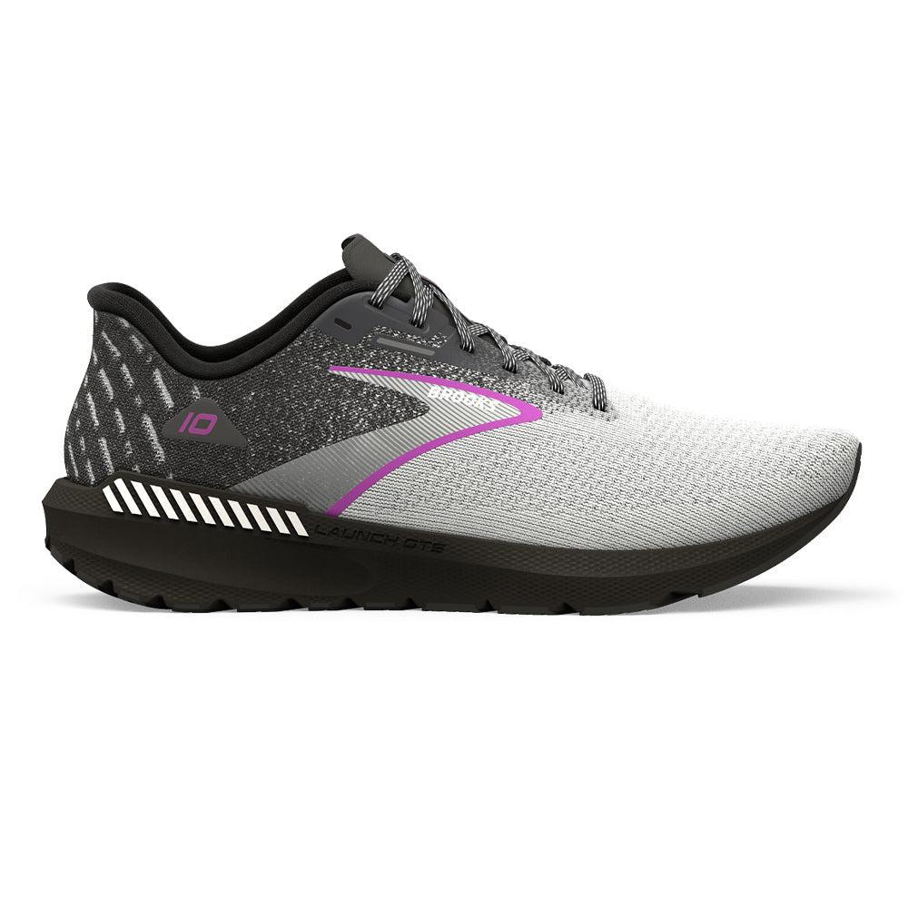 Women's Brooks Launch GTS 10, Black/White/Violet, 7.5 D Wide