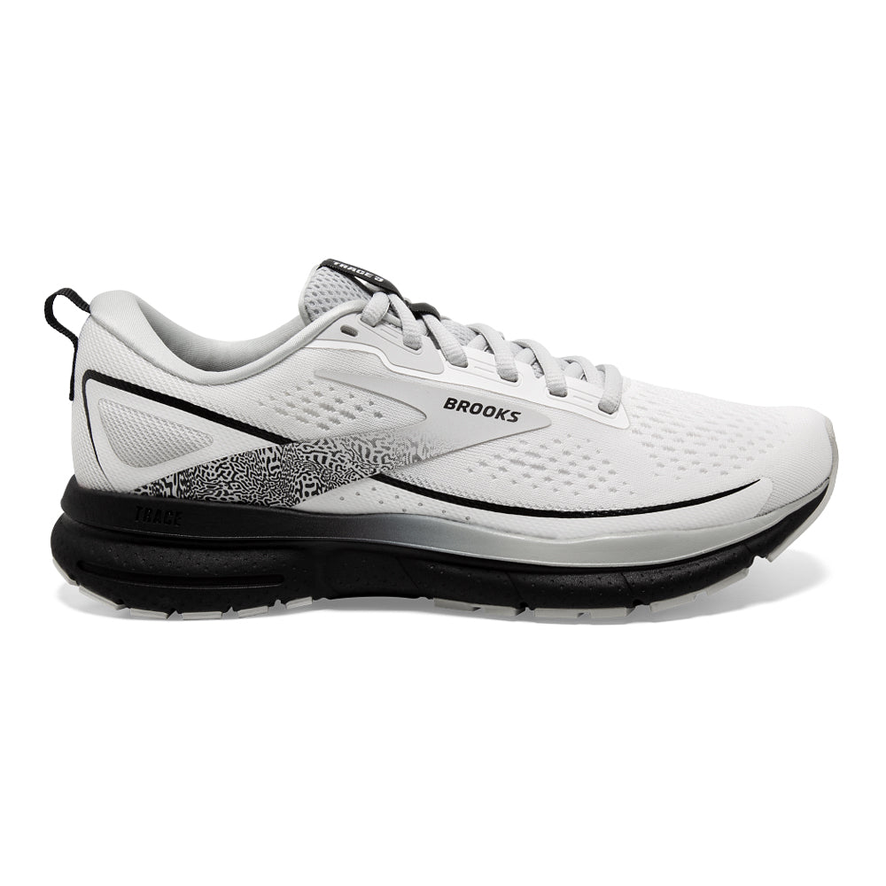 Women's Brooks Trace 3, White/Oyster/Black, 10 B Medium