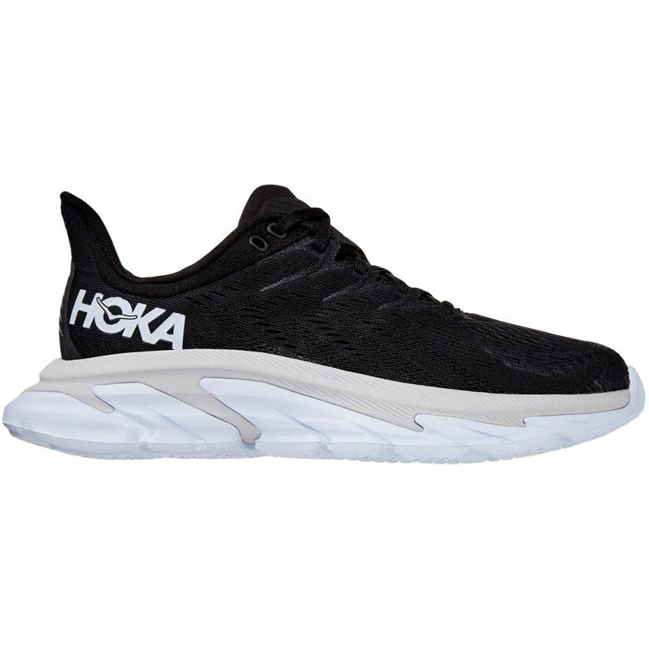 Women's Hoka One One Clifton Edge, Black/White, 7 B Medium