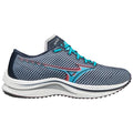 Women's Mizuno Wave Rebellion, India Ink/Scuba Blue, 8 B Medium